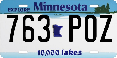 MN license plate 763POZ