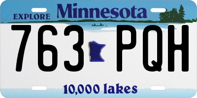 MN license plate 763PQH
