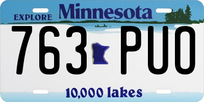 MN license plate 763PUO