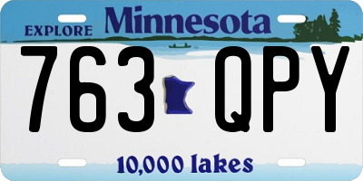 MN license plate 763QPY