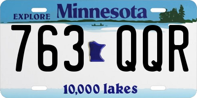 MN license plate 763QQR