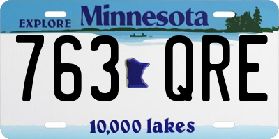 MN license plate 763QRE