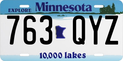 MN license plate 763QYZ
