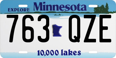 MN license plate 763QZE