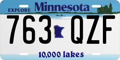 MN license plate 763QZF