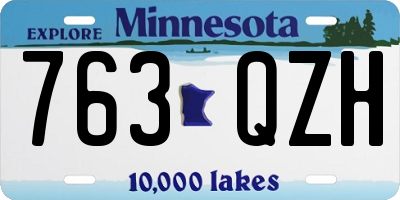 MN license plate 763QZH