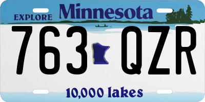 MN license plate 763QZR