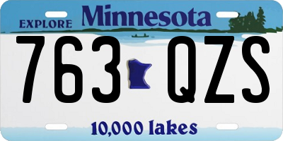 MN license plate 763QZS