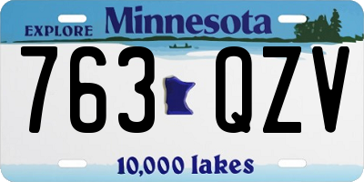 MN license plate 763QZV