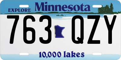 MN license plate 763QZY