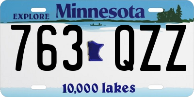 MN license plate 763QZZ