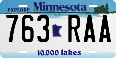 MN license plate 763RAA