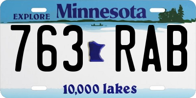 MN license plate 763RAB