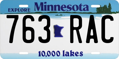 MN license plate 763RAC