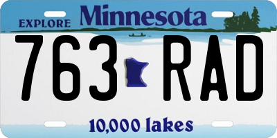 MN license plate 763RAD