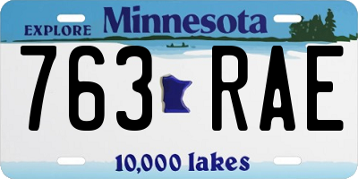 MN license plate 763RAE