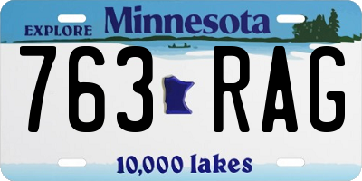 MN license plate 763RAG