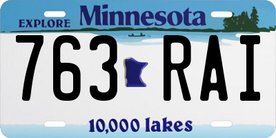MN license plate 763RAI