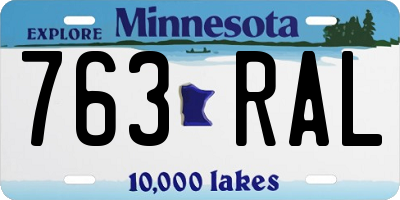 MN license plate 763RAL