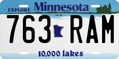 MN license plate 763RAM