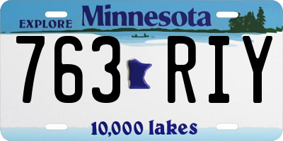 MN license plate 763RIY