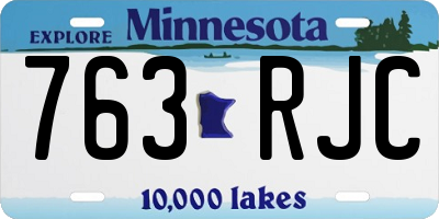MN license plate 763RJC