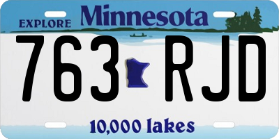 MN license plate 763RJD
