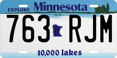MN license plate 763RJM