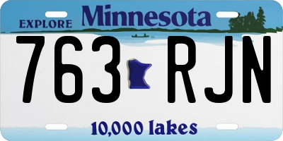 MN license plate 763RJN