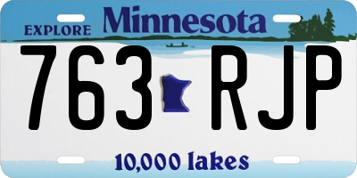 MN license plate 763RJP
