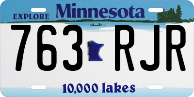 MN license plate 763RJR