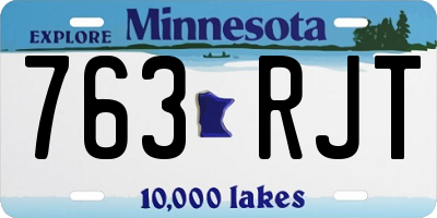 MN license plate 763RJT