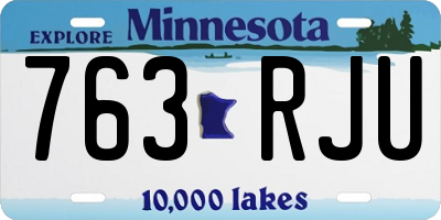 MN license plate 763RJU