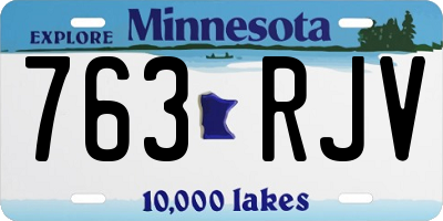 MN license plate 763RJV