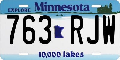 MN license plate 763RJW