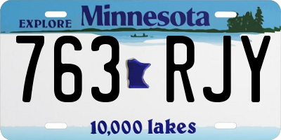 MN license plate 763RJY