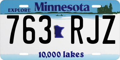 MN license plate 763RJZ