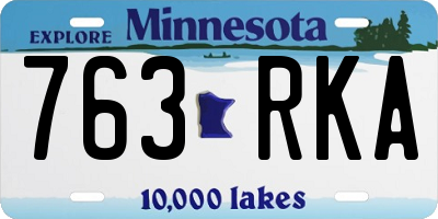 MN license plate 763RKA