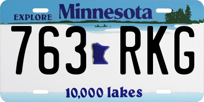 MN license plate 763RKG