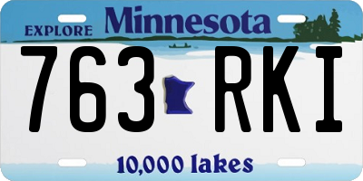 MN license plate 763RKI