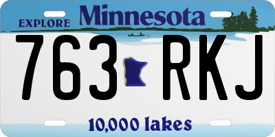 MN license plate 763RKJ