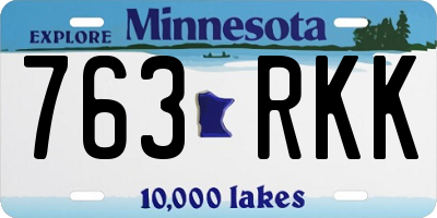 MN license plate 763RKK