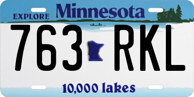 MN license plate 763RKL