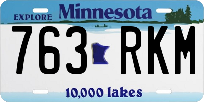 MN license plate 763RKM