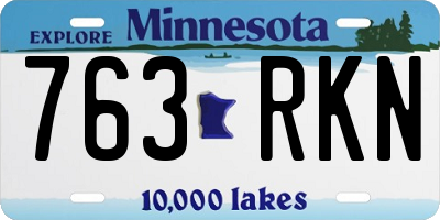 MN license plate 763RKN