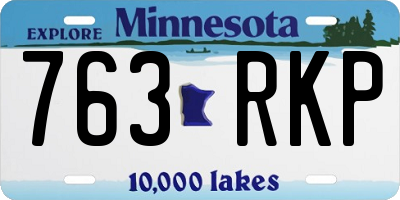 MN license plate 763RKP