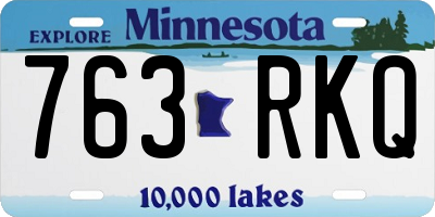 MN license plate 763RKQ