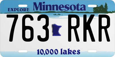 MN license plate 763RKR