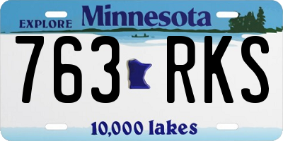 MN license plate 763RKS