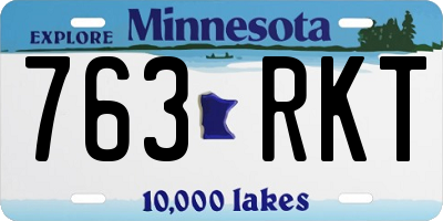 MN license plate 763RKT